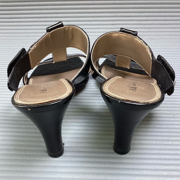 Anne Klein Woman low hill slippers Black Size 9.5 M summer Sandals - Picture 6 of 11